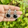 Pure Brass Designer Earrings for sophisticated look Black Color - Image 2