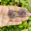 Artisan Crafted Designer Monalisa Stone Studded Earrings - Image 2